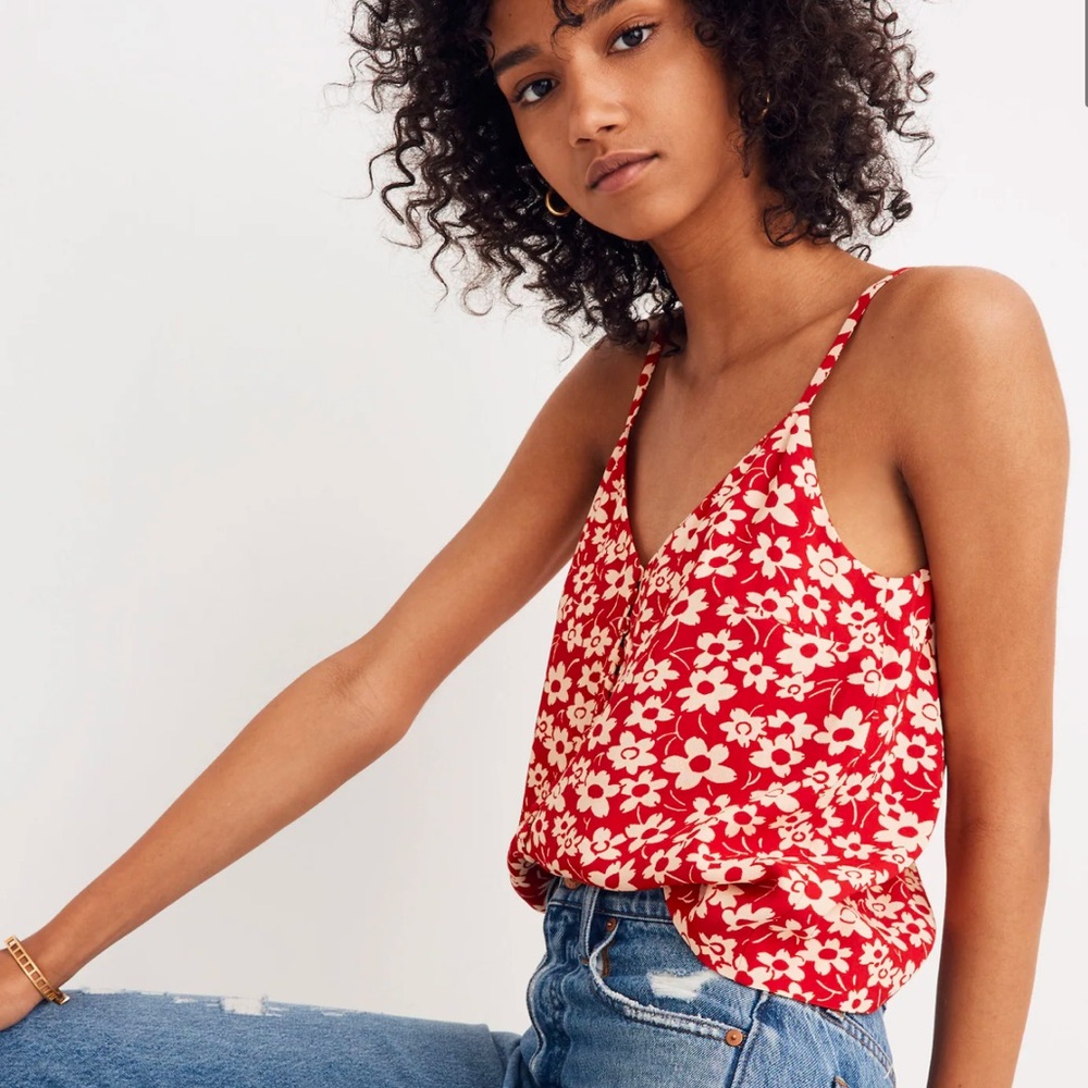 NWT Madewell Button Down Cami in Full Bloom Size 4 - Picture 12 of 13